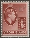 British Virgin Islands 1938 KGVI 1½d Red-Brown Chalky Mint SG112