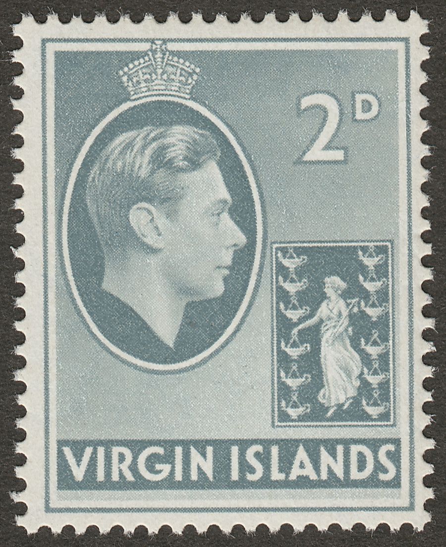 British Virgin Islands 1943 KGVI 2d Grey Ordinary Mint SG113a