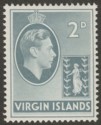 Click for more photos and details British Virgin Islands 1943 KGVI 2d Grey Ordinary Mint SG113a