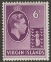 British Virgin Islands 1938 KGVI 6d Mauve Chalky Mint SG116