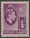 British Virgin Islands 1938 KGVI 6d Mauve Chalky Mint SG116