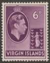 Click for more photos and details British Virgin Islands 1938 KGVI 6d Mauve Chalky Mint SG116