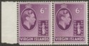 Click for more photos and details British Virgin Islands 1938 KGVI 6d Mauve Chalky Pair Mint SG116