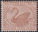 Western Australia 1873 QV Swan 3d Cinnamon Mint SG63a cat £60