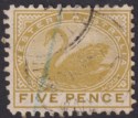 Western Australia 1902 KEVII Swan 5d Bistre p11 Used SG132 cat £80