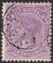 Western Australia 1902 QV 10sh Deep Mauve Used SG127 cat £110 Fremantle Postmark
