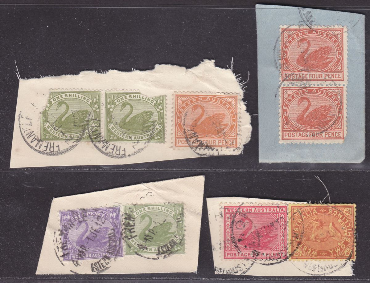 Western Australia Queen Victoria Selection to 2sh Used on Pieces