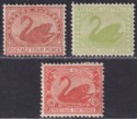 Click for more photos and details Western Australia 1902 Queen Victoria Swan 4d, 8d, 10d Mint - FAULTS