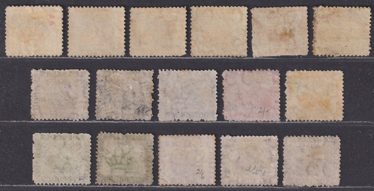 Western Australia 1864 QV Swan wmk Crown CC p12½ Selection to 1sh Used