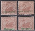 Western Australia 1893-95 QV Swan 1d on 3d, ½d on 3d Surcharge Selection Mint