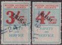 Western Australia Government Railways 3sh, 4sh Parcels Stamps COLLIE/ALBANY Used