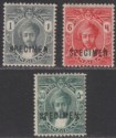 Zanzibar 1914-22 KGV era Sultan Khalifa bin Harub SPECIMEN Opt 1c, 5c, 50c Mint