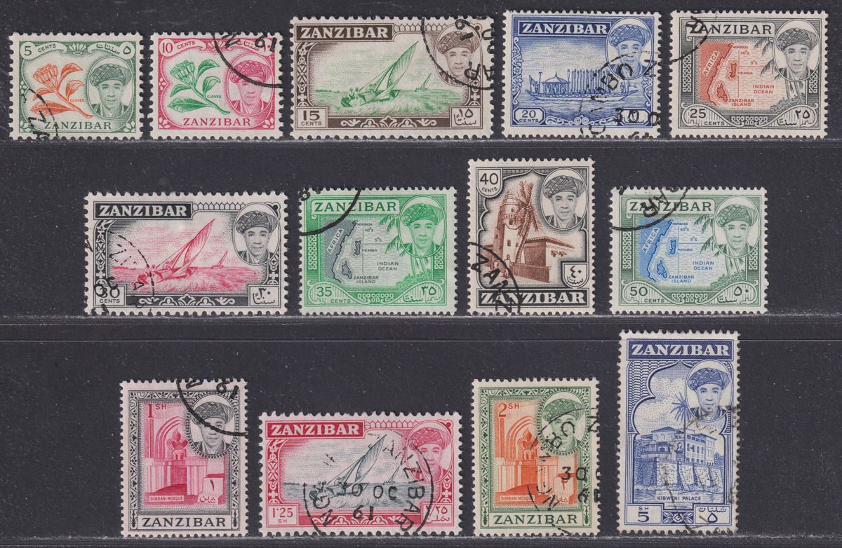 Zanzibar 1961 Sultan Abdulla bin Khalifa Set to 5sh Used SG373-385
