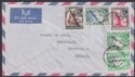 Click for more photos and details Zanzibar 1964 Jamhuri Opt 1957 1sh 50c 40c 35c Used on Airmail Cover to UK