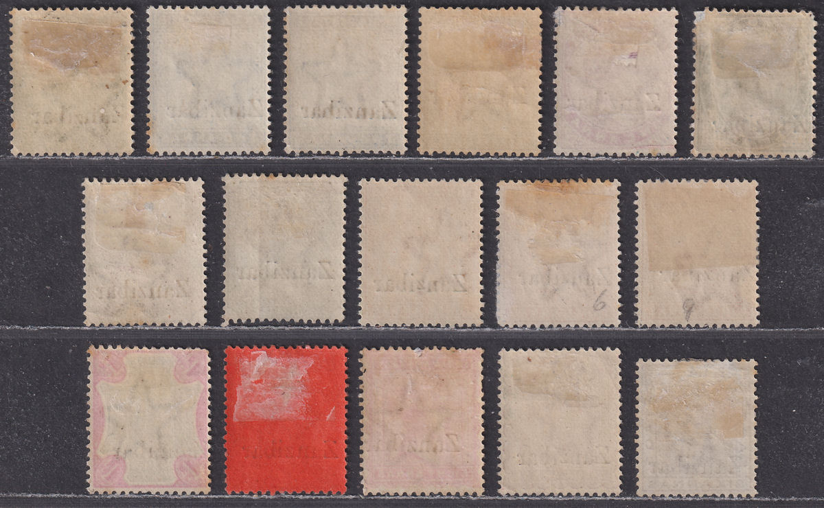 Zanzibar 1895 QV Overprint on India Part Set to 1r Mint