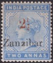 Zanzibar 1896 QV 2½a on 2a Surcharge Type 3 Mint SG38 cat £150