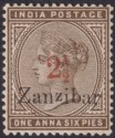 Zanzibar 1895 QV 2½a on 1a6p Surcharge Type 2 Mint SG22 cat £75