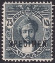 Zanzibar 1913 KGV SPECIMEN Sultan Kalif bin Harub 75c Mint SG254s