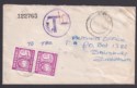 Click for more photos and details Zimbabwe 1980 QEII Unstamped Cover Used with Postage Due 5c Pair SG D25
