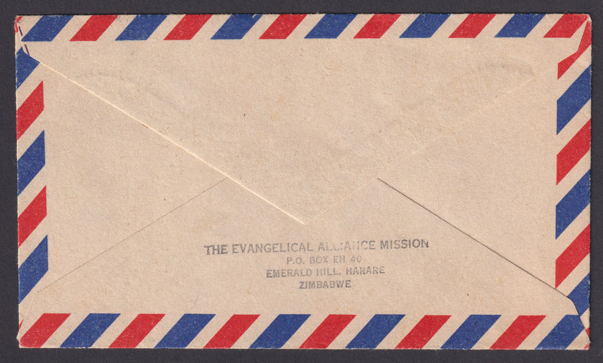 Zimbabwe 1991 QEII 26c, 23c Used on Airmail Cover MARLBOROUGH to Sabah Malaysia