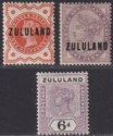Click for more photos and details Zululand 1888-94 Queen Victoria ½d, 1d Overprints and 6d Mint cat £60