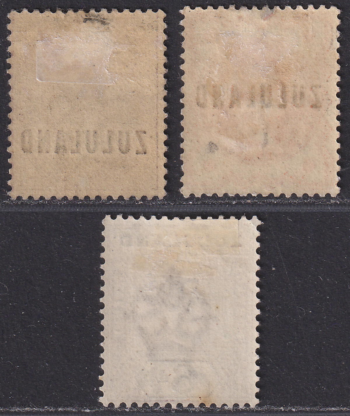 Zululand 1888-94 Queen Victoria ½d, 1d Overprints and 6d Mint cat £60