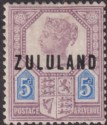 Click for more photos and details Zululand 1893 QV Overprint 5d Dull Purple and Blue Mint SG7 cat £120