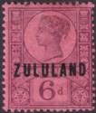 Click for more photos and details Zululand 1888 QV Overprint 6d Purple on Rose-Red Mint SG8 cat £25