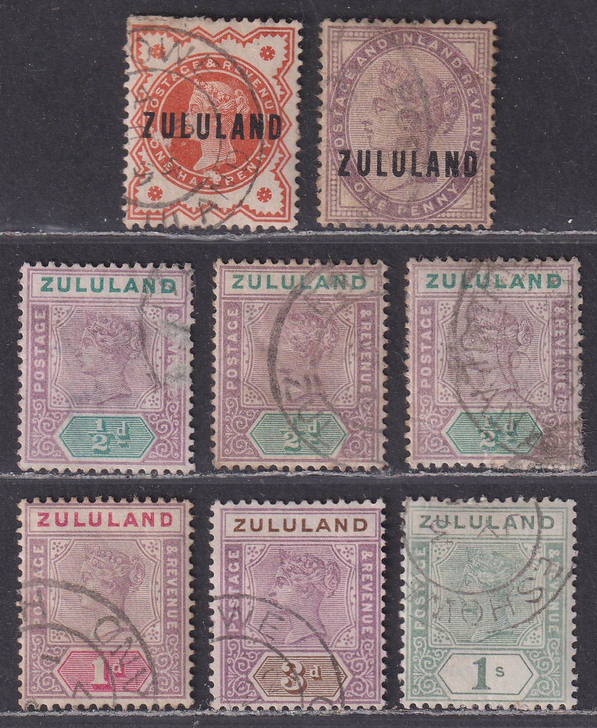 Zululand 1888-94 Queen Victoria Selection to 1sh Used