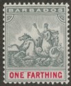 Click for more photos and details Barbados 1905 KEVII Seal of Colony ¼d Slate-Grey and Carmine Mint SG135