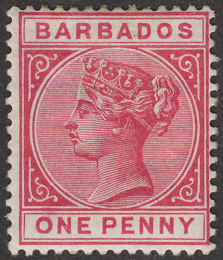 Barbados 1882 QV 1d Carmine Mint SG92