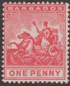 Barbados 1909 KEVII Seal of Colony 1d Red Mint SG165