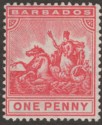 Click for more photos and details Barbados 1909 KEVII Seal of Colony 1d Red Mint SG165