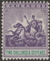Barbados 1905 KEVII Seal of Colony 2sh6d Violet and Green Mint SG144