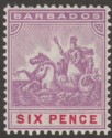 Barbados 1910 KEVII Seal of Colony 6d Dull and Bright Purple Mint SG168
